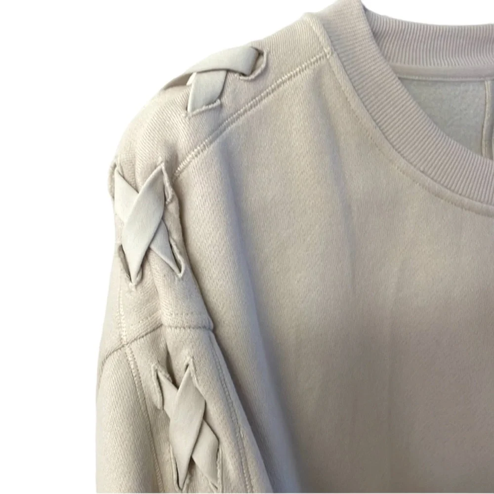 LULULEMON Braided Sleeve Pullover in White Opal See Measurements for Size